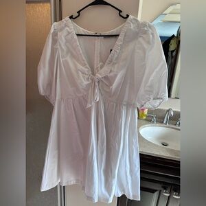 Abercrombie & Fitch White Dress with Puff Sleeves